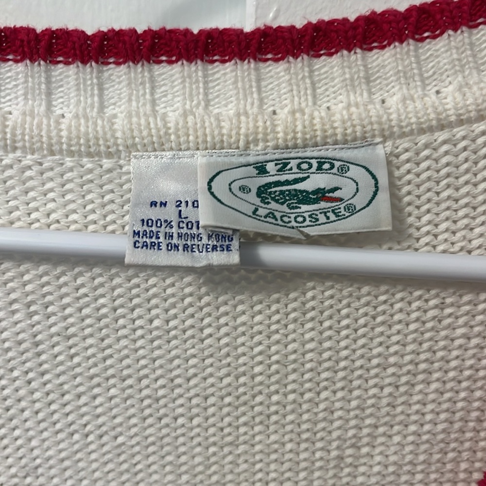 Vintage Men’s Izod Lacoste Knit Vest Colorful Size L - Picture 2 of 7